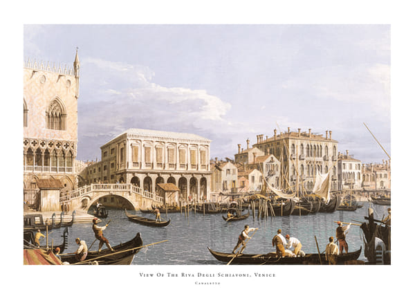 Plakatas View Of The Riva Degli Schiavoni Venice By Canaletto