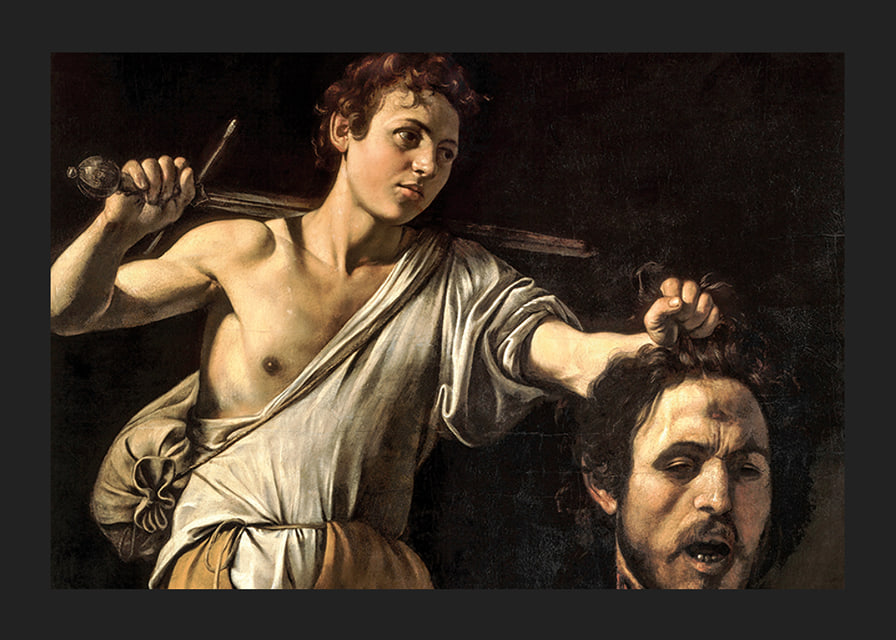 Davide con la testa di Golia di Caravaggio-12