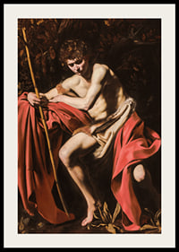 Saint John The Baptist In The Wilderness By Caravaggio-4