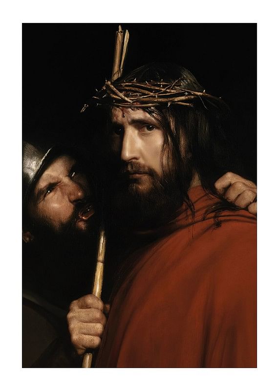 Plagát Christ With Mocking Soldier By Carl Bloch