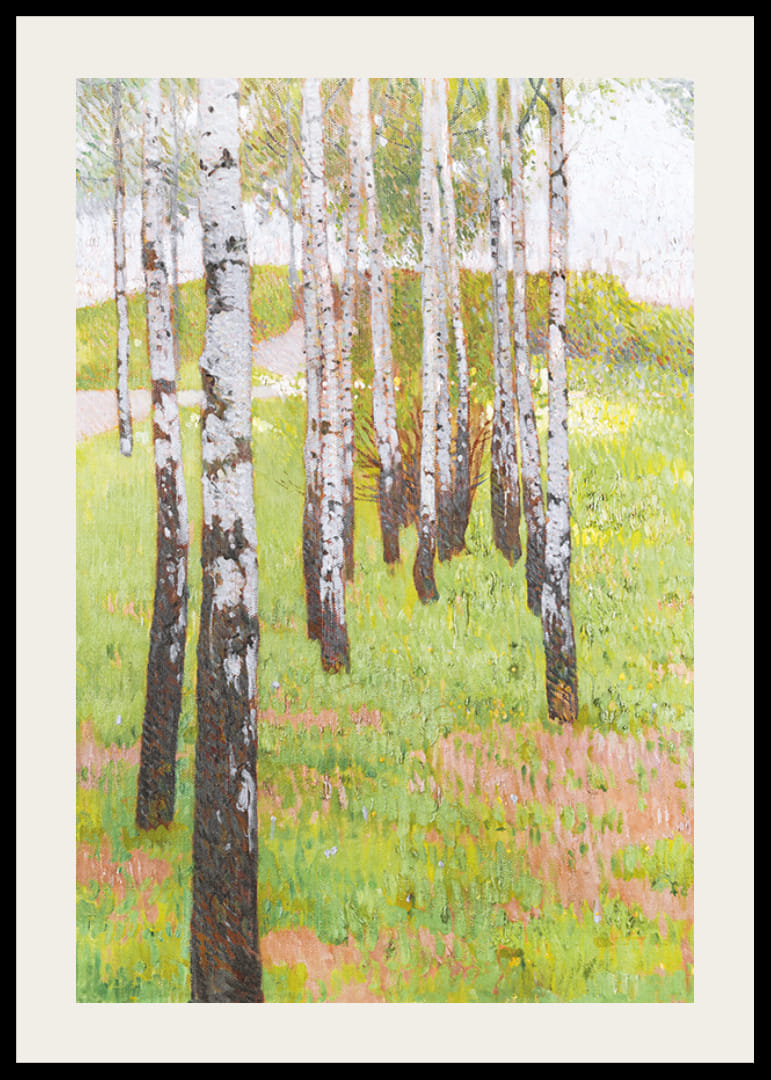 Birch Grove in the Evening Light By Carl Moll-12