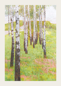 Birch Grove in the Evening Light By Carl Moll-5