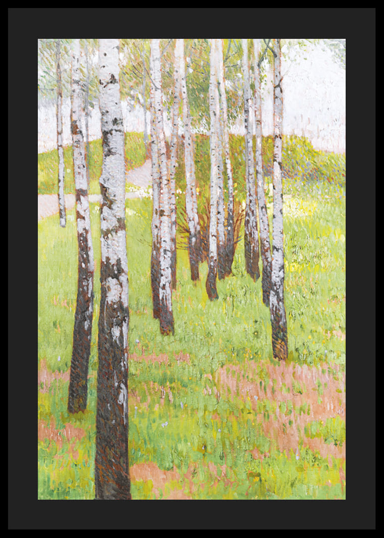 Birch Grove in the Evening Light By Carl Moll-12