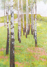 Birkenwäldchen Im Abendlicht By Carl Moll-9