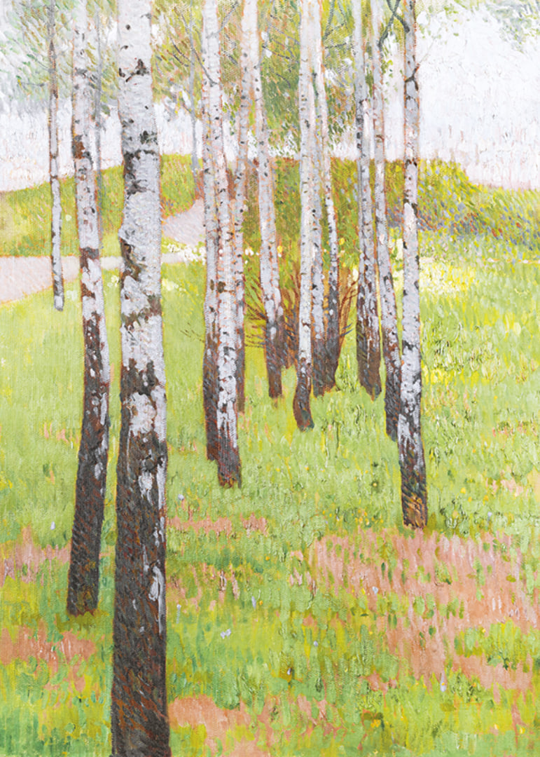 Birkenwäldchen Im Abendlicht By Carl Moll-12