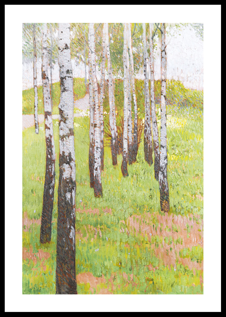 Birkenwäldchen Im Abendlicht By Carl Moll-12