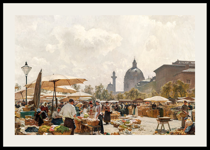 The Naschmarkt In Vienna By Carl Moll-12