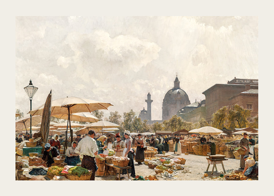 The Naschmarkt In Vienna By Carl Moll-12