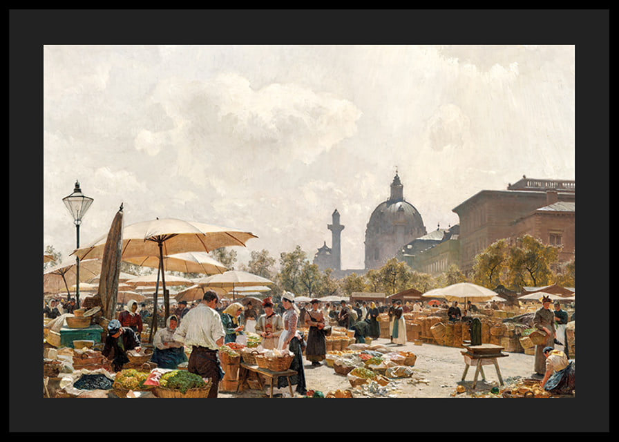 The Naschmarkt In Vienna By Carl Moll-12