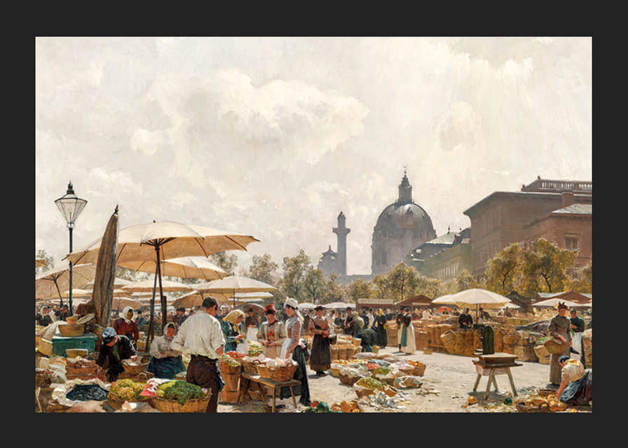The Naschmarkt In Vienna By Carl Moll-12