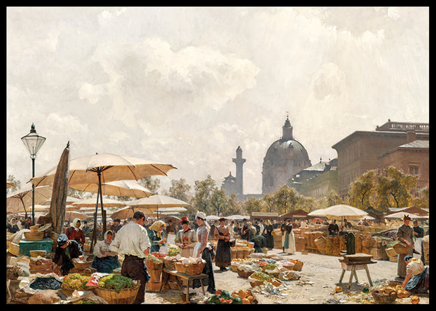The Naschmarkt In Vienna By Carl Moll-12