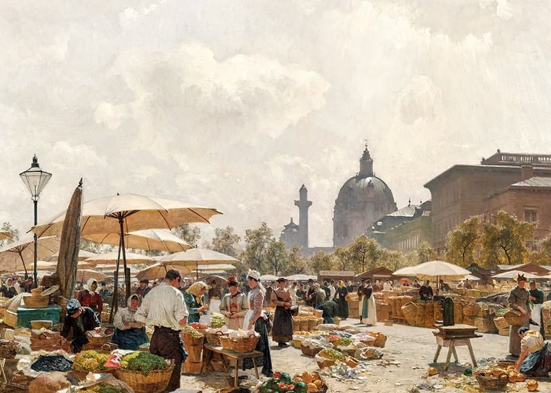 Le Naschmarkt à Vienne Par Carl Moll-12