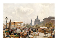 The Naschmarkt In Vienna By Carl Moll-3