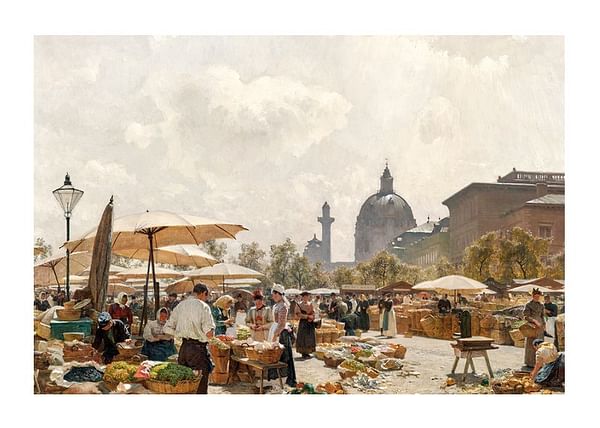 Plagát Der Naschmarkt In Wien By Carl Moll