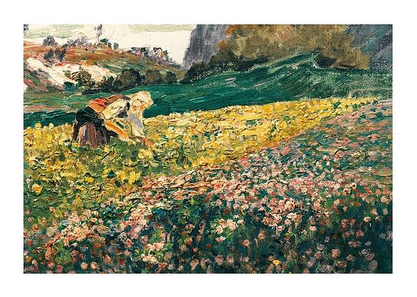 Plagát Mädchen In Der Blumenwiese By Carl Moll