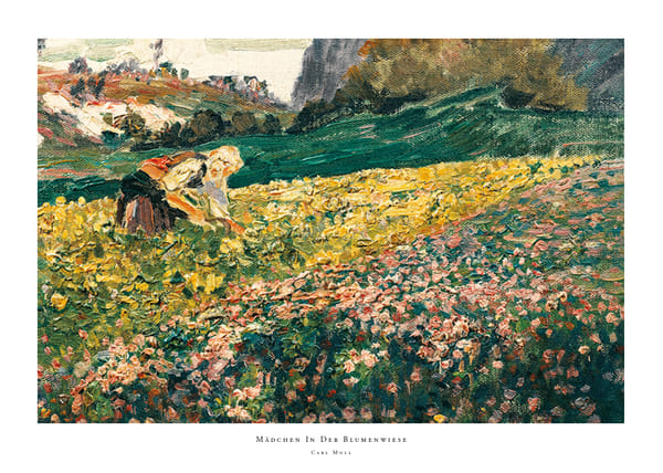 Plakatas Mädchen In Der Blumenwiese By Carl Moll