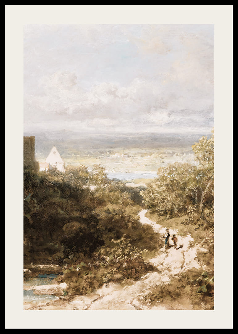 Paysage avec rivière par Carl Spitzweg-12