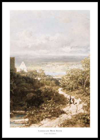 Poster Landscape With River By Carl Spitzweg