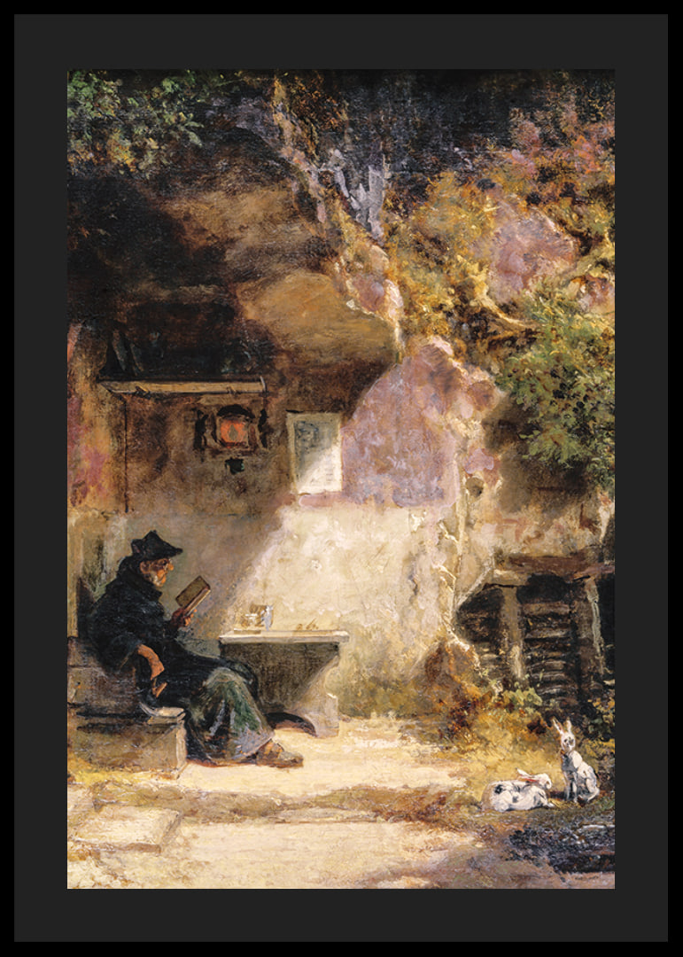 The Hermit In Front Of His Retreat By Carl Spitzweg-12