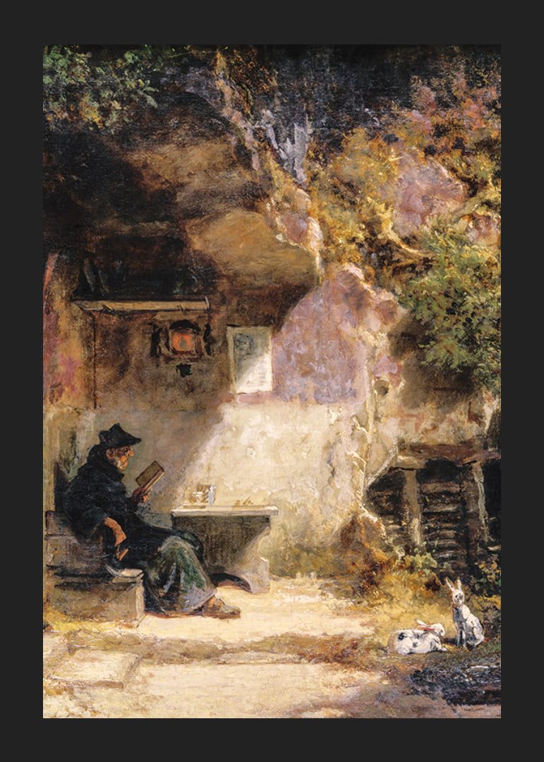 The Hermit In Front Of His Retreat By Carl Spitzweg-12