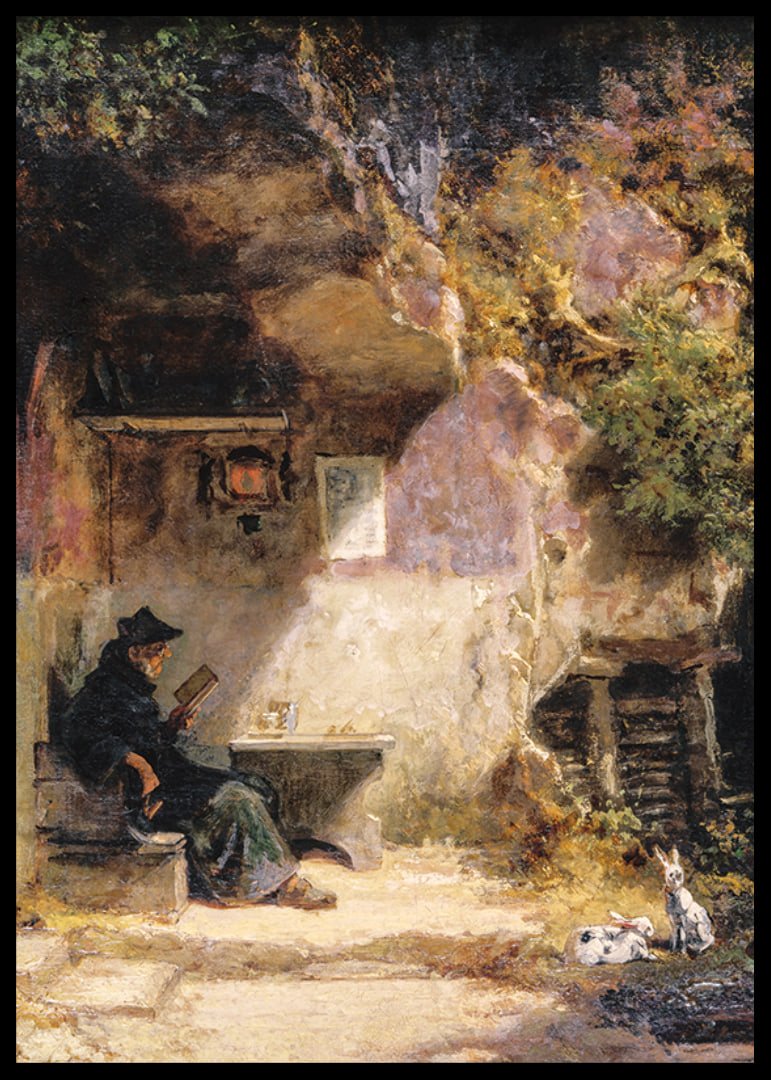 The Hermit In Front Of His Retreat By Carl Spitzweg-12