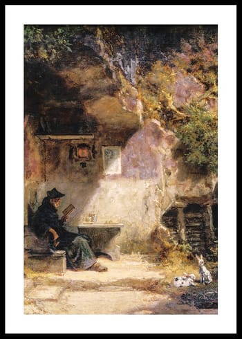 Poster The Hermit In Front Of His Retreat By Carl Spitzweg