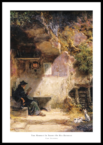 Affiche The Hermit In Front Of His Retreat By Carl Spitzweg