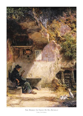 Poster The Hermit In Front Of His Retreat By Carl Spitzweg