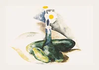 Cucumbers And A Flask of Daisies By Charles Demuth-5