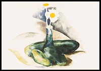 Cucumbers And A Flask of Daisies By Charles Demuth-8