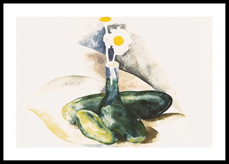 Cucumbers And A Flask of Daisies By Charles Demuth-12