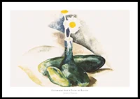 Cucumbers And A Flask of Daisies By Charles Demuth-0