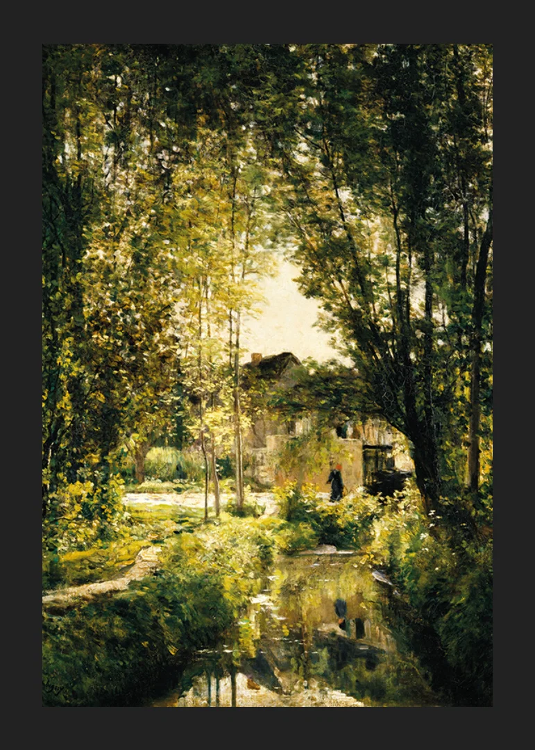 Landscape With A Sunlit Stream By Charles Francois Daubigny-12