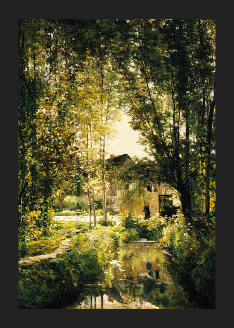 Landskab med en solbeskinnet strøm af Charles Francois Daubigny-12