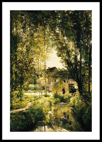 Poster Landscape With A Sunlit Stream By Charles Francois Daubigny