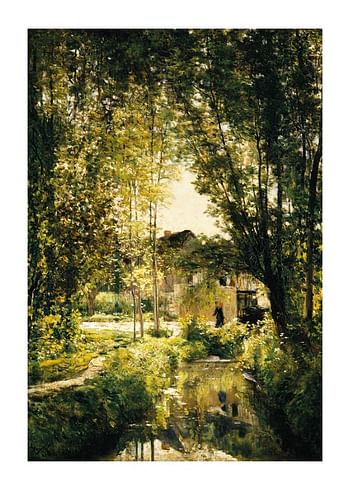 Plakat Landscape With A Sunlit Stream By Charles Francois Daubigny