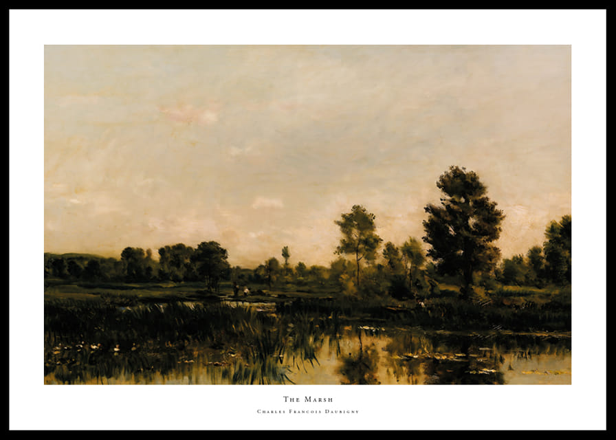 The Marsh By Charles Francois Daubigny-12