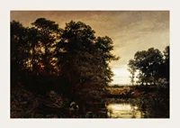 Waterside Landscape By Charles Francois Daubigny-5
