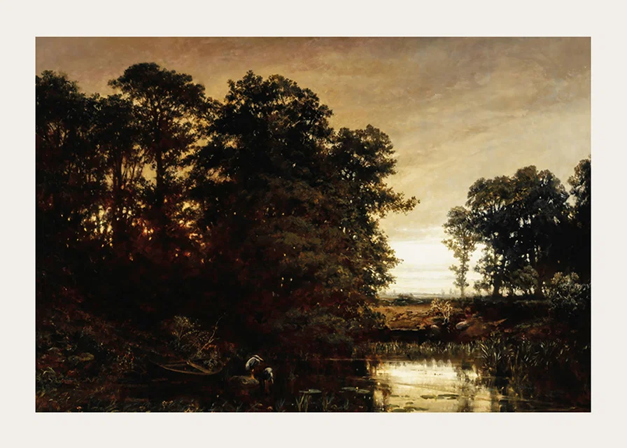 Waterside Landscape By Charles Francois Daubigny-12