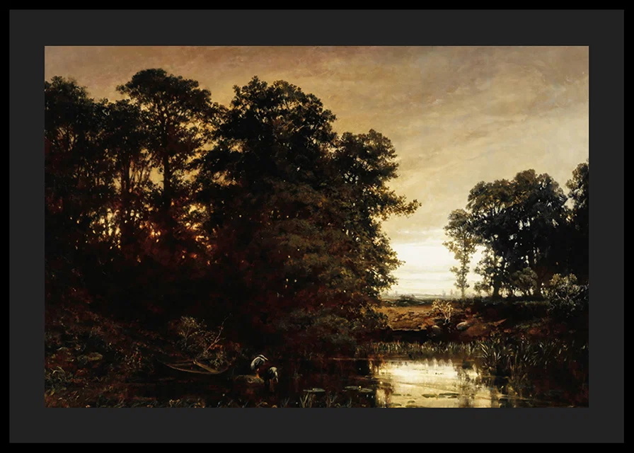 Waterside Landscape By Charles Francois Daubigny-12