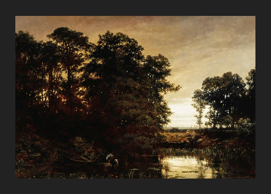 Waterside Landscape By Charles Francois Daubigny-12