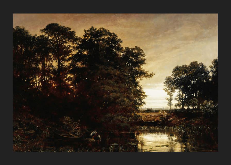 Waterside Landscape af Charles Francois Daubigny-12
