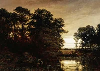 Waterside Landscape By Charles Francois Daubigny-9