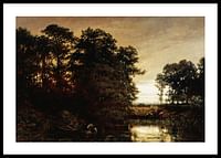 Landschap aan het water door Charles Francois Daubigny-0