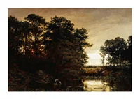 Waterside Landscape By Charles Francois Daubigny-3