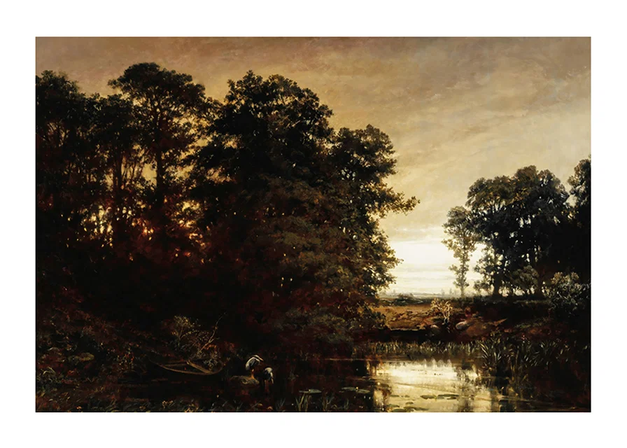 Waterside Landscape By Charles Francois Daubigny-12