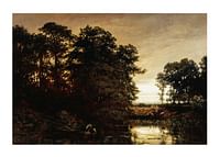 Landschap aan het water door Charles Francois Daubigny-1