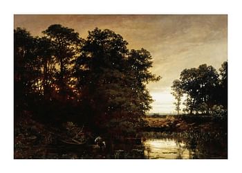 Poszter Waterside Landscape By Charles Francois Daubigny