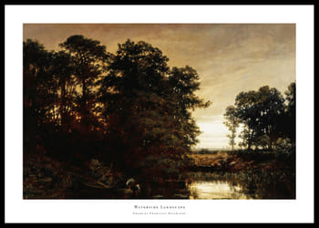 Poster Waterside Landscape By Charles Francois Daubigny
