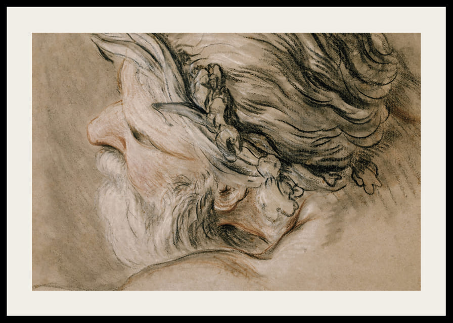 Cabeza de un dios del mar, de Charles Joseph Natoire-12